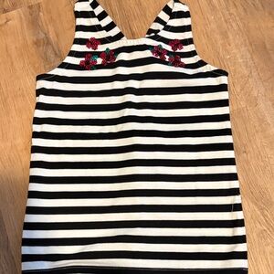 Gymboree Black and White Striped Top with Colorful Sequins